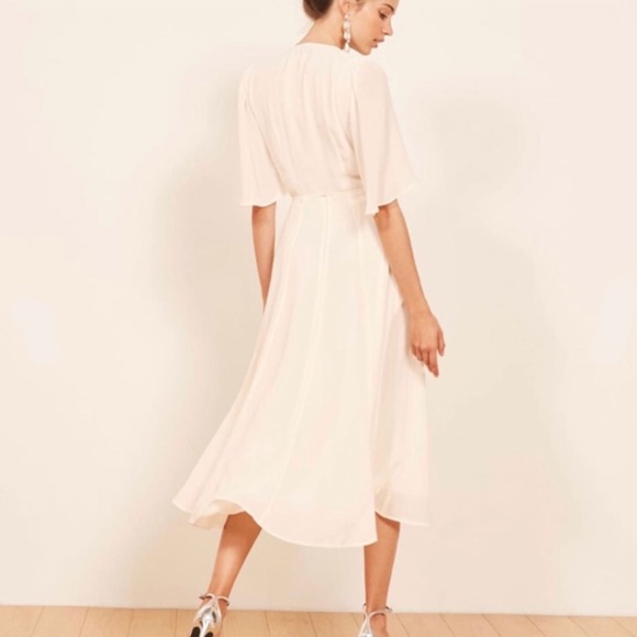 Reformation Rhodes Midi Dress in Ivory - Picture 2 of 10